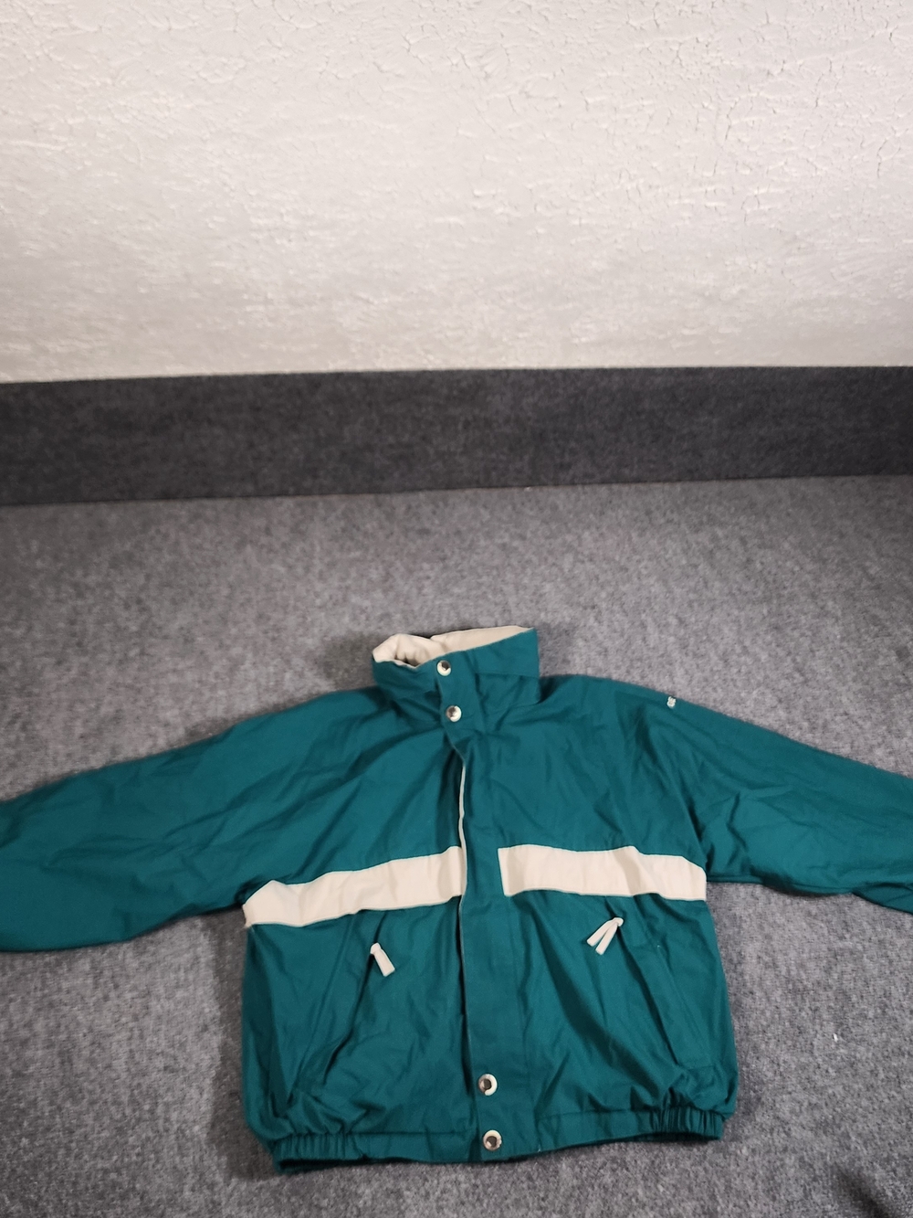 Dunbrooke Teal and Cream Windbreaker Jacket